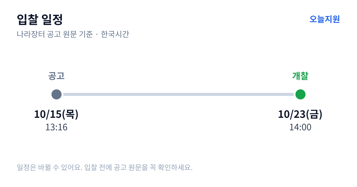 (통합) 2027년 사무용품, 기타저장품 연간단가계약 입찰 일정 — 공고 10월 15일(목) 13:16, 개찰 10월 23일(금) 14:00