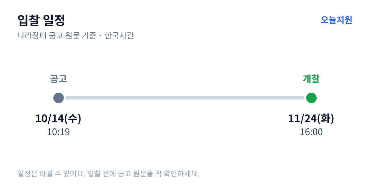 한국외국어대학교 글로벌캠퍼스 공학관 그린리모델링 설계, 감리 및 PM 용역 입찰 일정 — 공고 10월 14일(수) 10:19, 개찰 11월 24일(화) 16:00