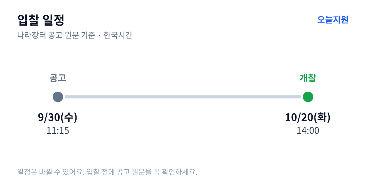 KAIST 정보보호 및 개인정보보호시스템 통합 유지관리 용역 입찰 일정 — 공고 9월 30일(수) 11:15, 개찰 10월 20일(화) 14:00